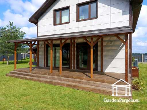 Přírodní dřevěná veranda 2,4 x 9 m bez terasy