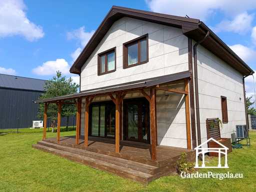 Přírodní dřevěná veranda 2,4 x 9 m bez terasy
