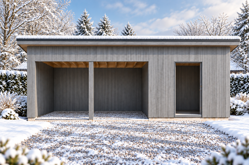4 × 6 m dřevník a zahradní sklad s pultovou střechou - garden gazebo pergola