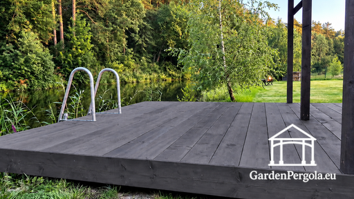 3 x 5 m dřevěná terasa u koupací zóny - garden gazebo pergola